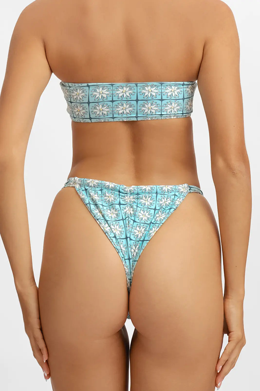 Giana Ruched Cheeky Bottoms / Acqua