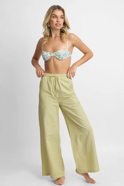 Andie Wide Leg Pants / Butter Stripe