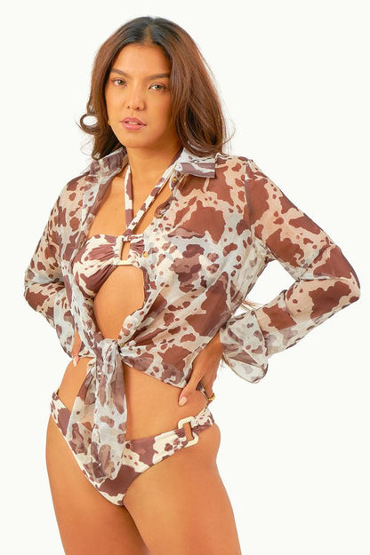 Ash Sheer Beach Shirt / Chocolate Milk FINAL SALE