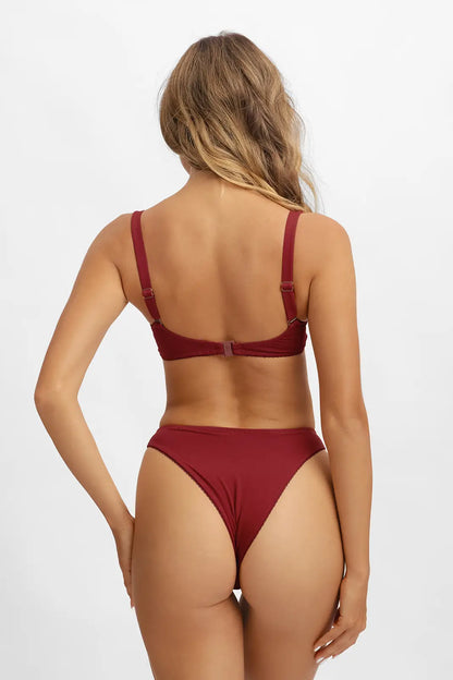 Elena Dainty Cheeky Bottoms / Cherry Wine Pointelle