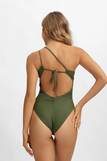 Zoey One-Shoulder One Piece / Basil Smash