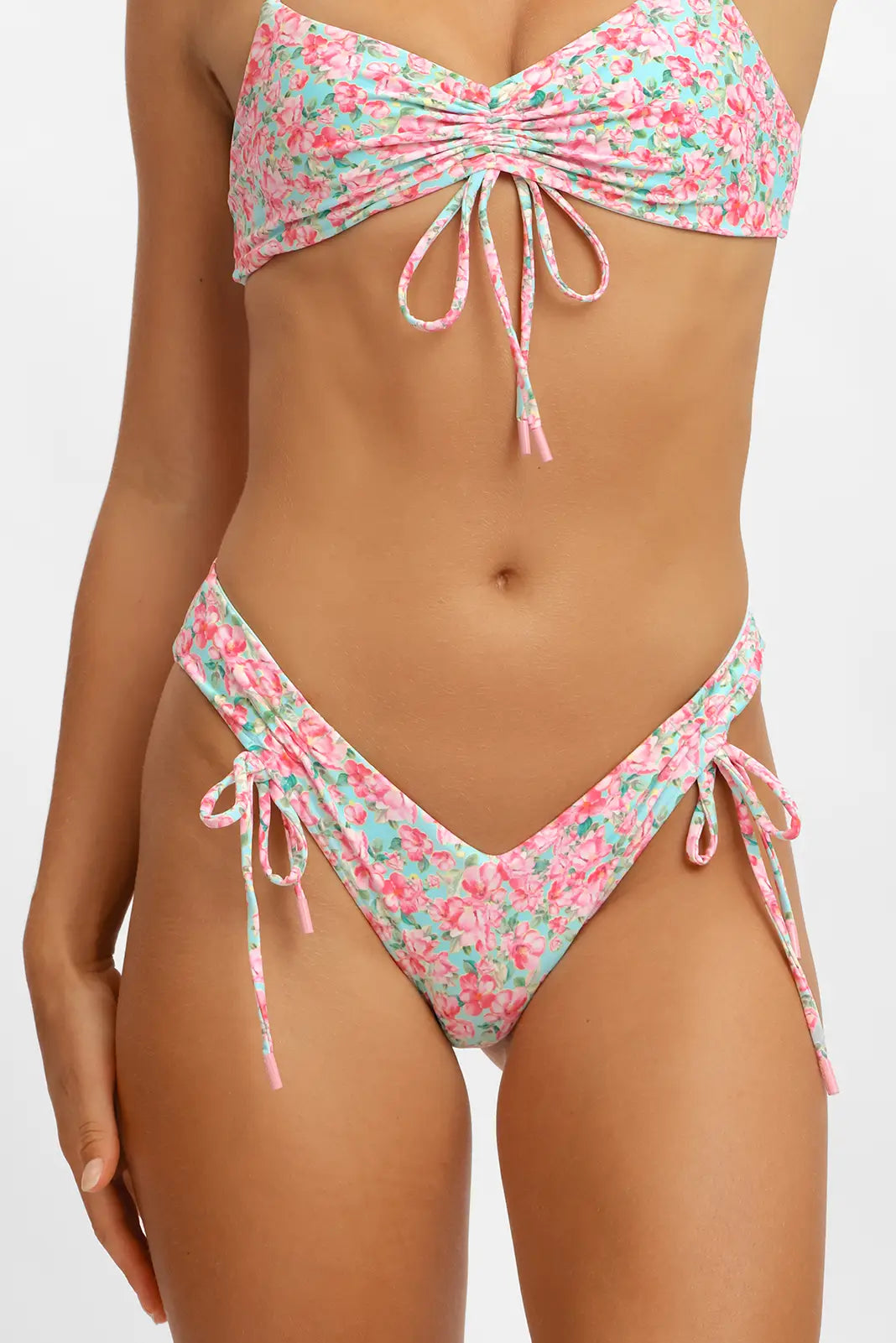 Sophia Ruched Cheeky Bottoms / Fresh Blooms