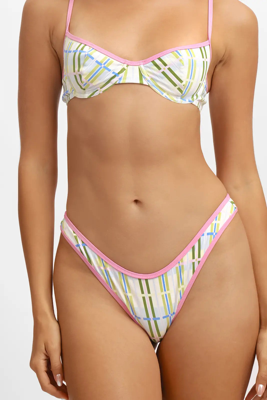 Fiona High Rise Cheeky Bottoms / Sorbet Stripe Ribbed