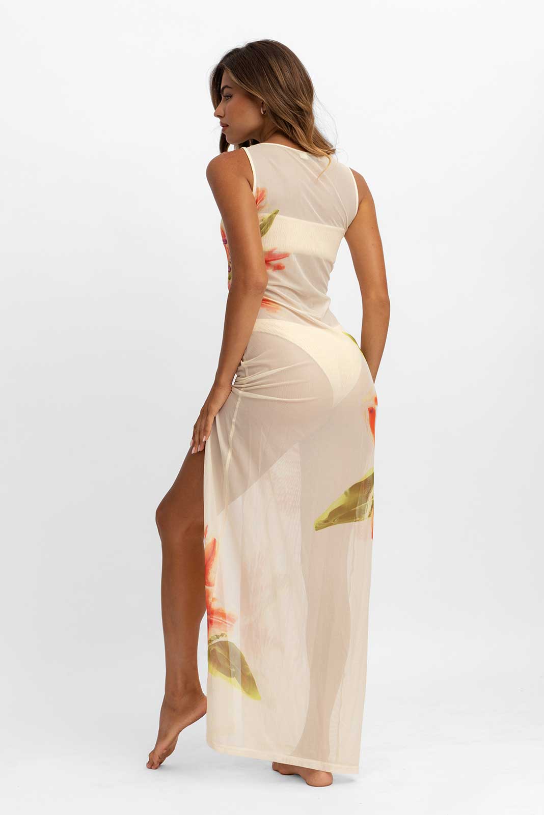 Serena Maxi Mesh Dress / Tiger Lily