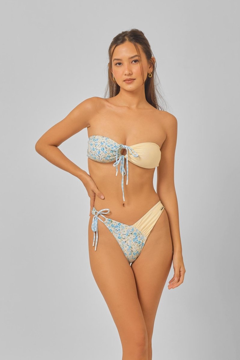 Alana Tie Front Cheeky Bottoms / Buttermilk