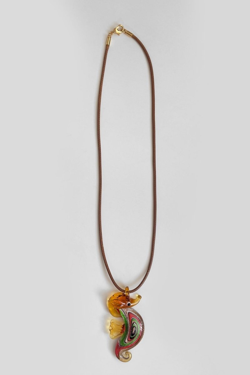 Cord Glass Necklace / Amber