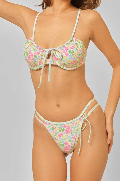 Noey Underwire Tie Front Top / Pastel Party