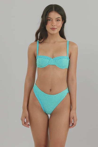 Amelia Underwire Top / Scuba Blue Jacquard