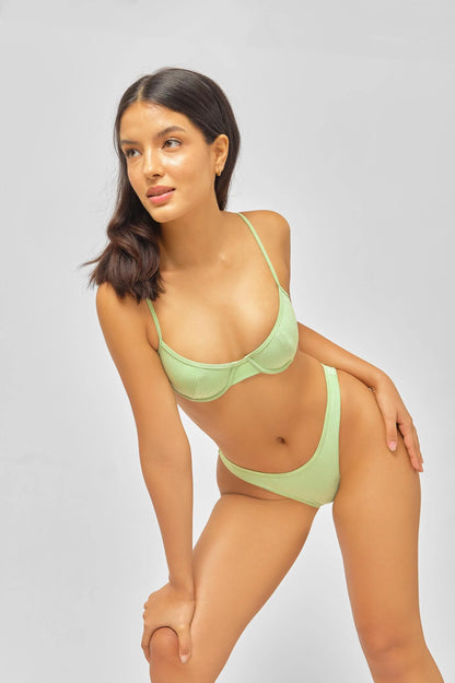 Fiona High Rise Cheeky Bottoms / Lime Spritzer Shimmer