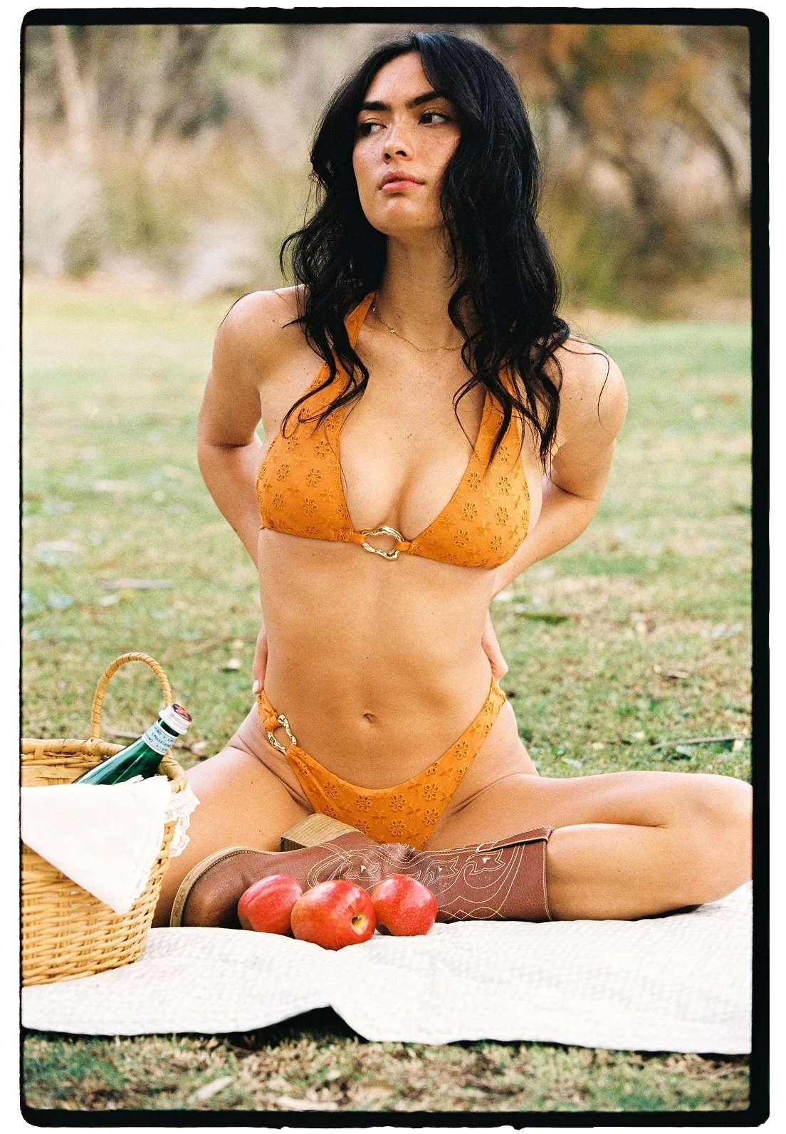 Billie Top and Portia Bottoms in Caramel Eyelet