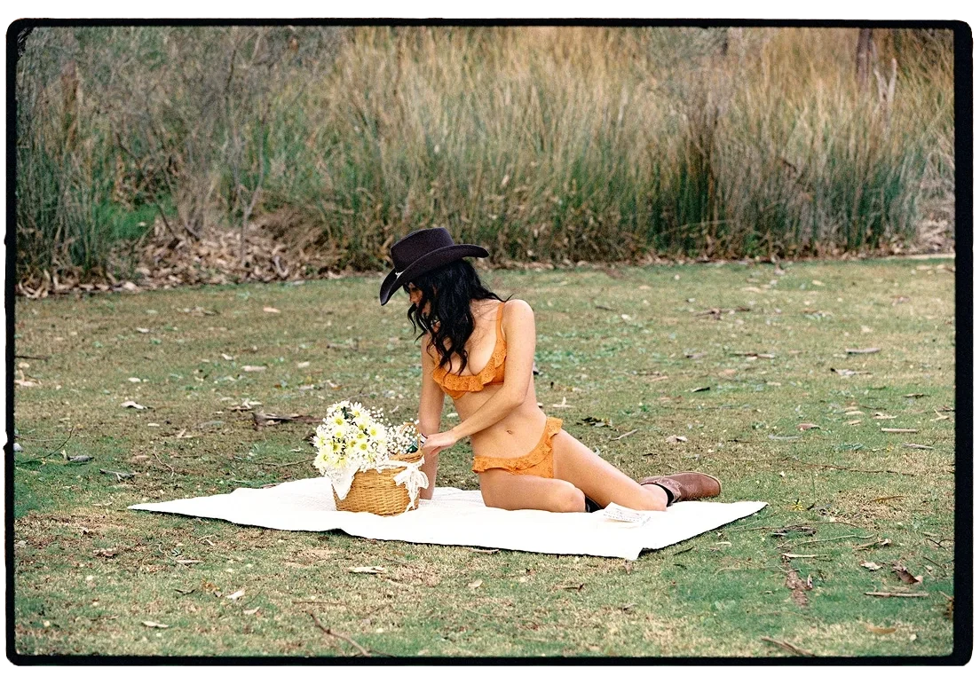 Makayla Set in Caramel Eyelet